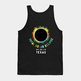 Texas Total Solar Eclipse Totality April 8 2024 Tie Dye Tank Top